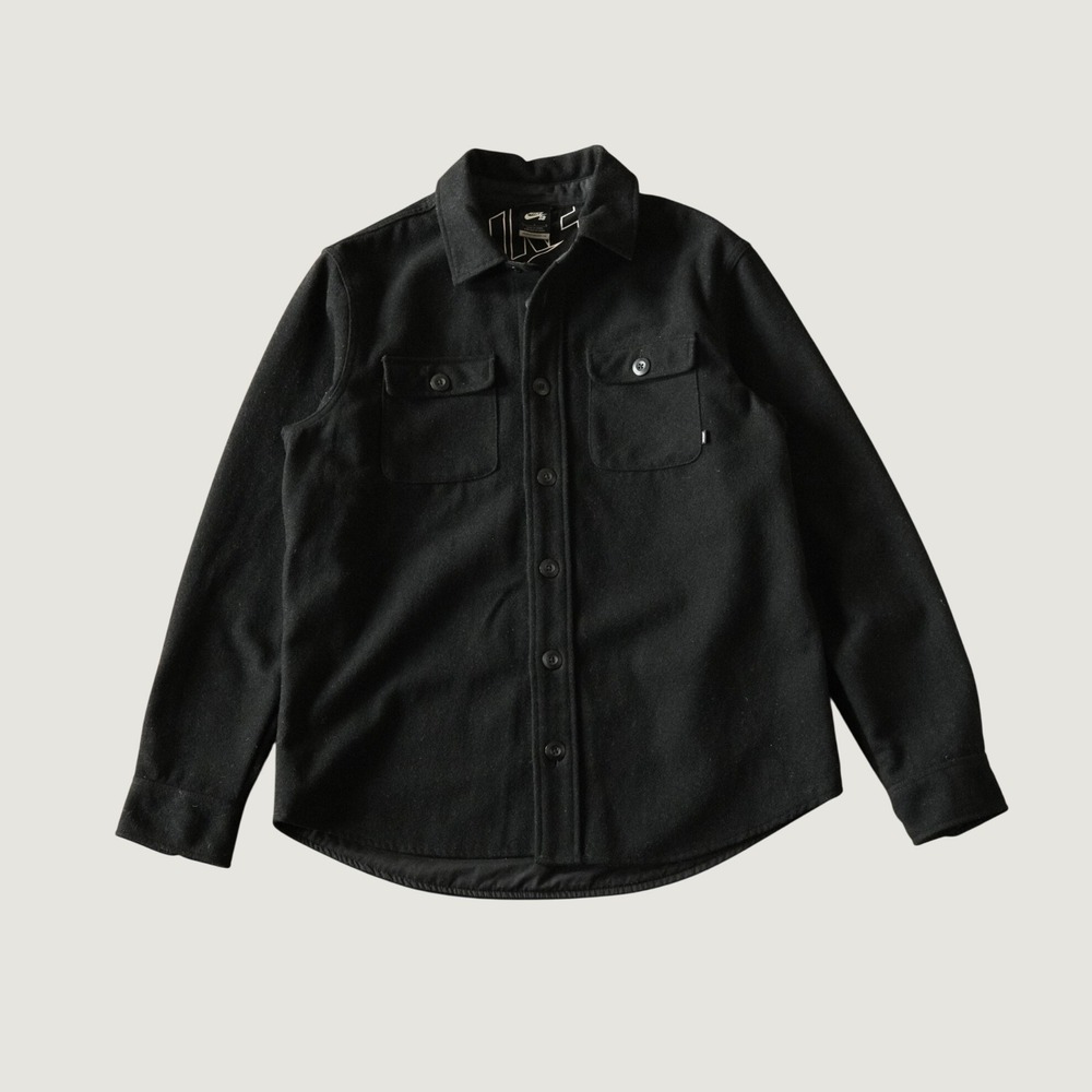 Nike SB Mens Insulated Wool Blend Skate Top Black BV0889-010 Large Shirt Jacket
